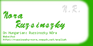 nora ruzsinszky business card